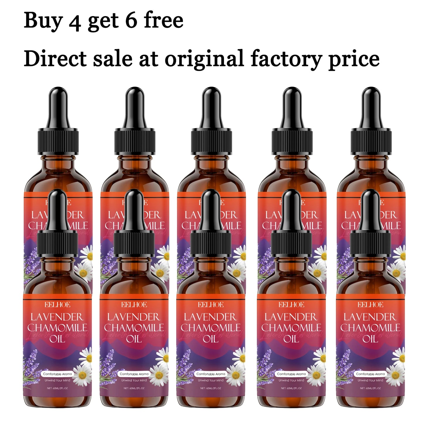 60ML Lavender Chamomile Body Oil Deep Moisturizing Improve Skin Texture Enhance Smoothness Nourishing Pores Lasting Floral Fragrance Massage Body Essence Oil