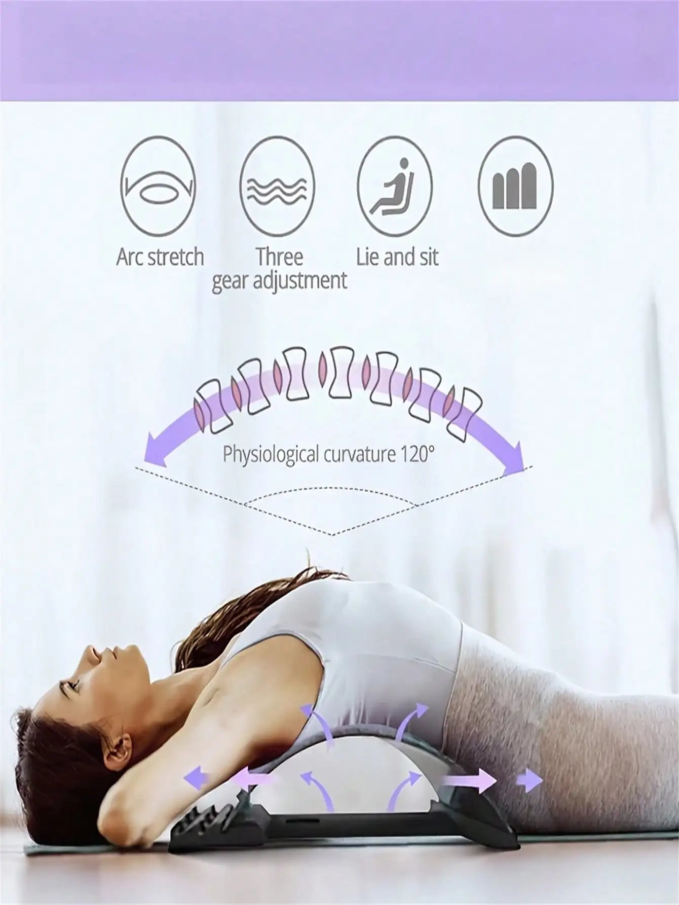 Back Relaxer - Waist Stretcher, Cervical And Back Stretching Tool, Yoga Support Aid, Adjustable Height Waist Massager, Suitable For Home And Office