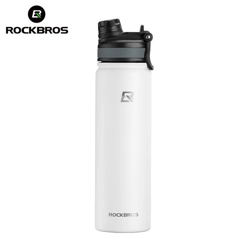 ROCKBROS Thermos Water Bottle 500ml 1000ml Thermal Cup Non Slip 304 Stainless Steel Cold And Hot Thermo Cup Cycling Hiking Equipment