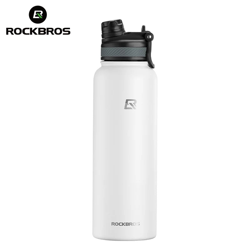 ROCKBROS Thermos Water Bottle 500ml 1000ml Thermal Cup Non Slip 304 Stainless Steel Cold And Hot Thermo Cup Cycling Hiking Equipment