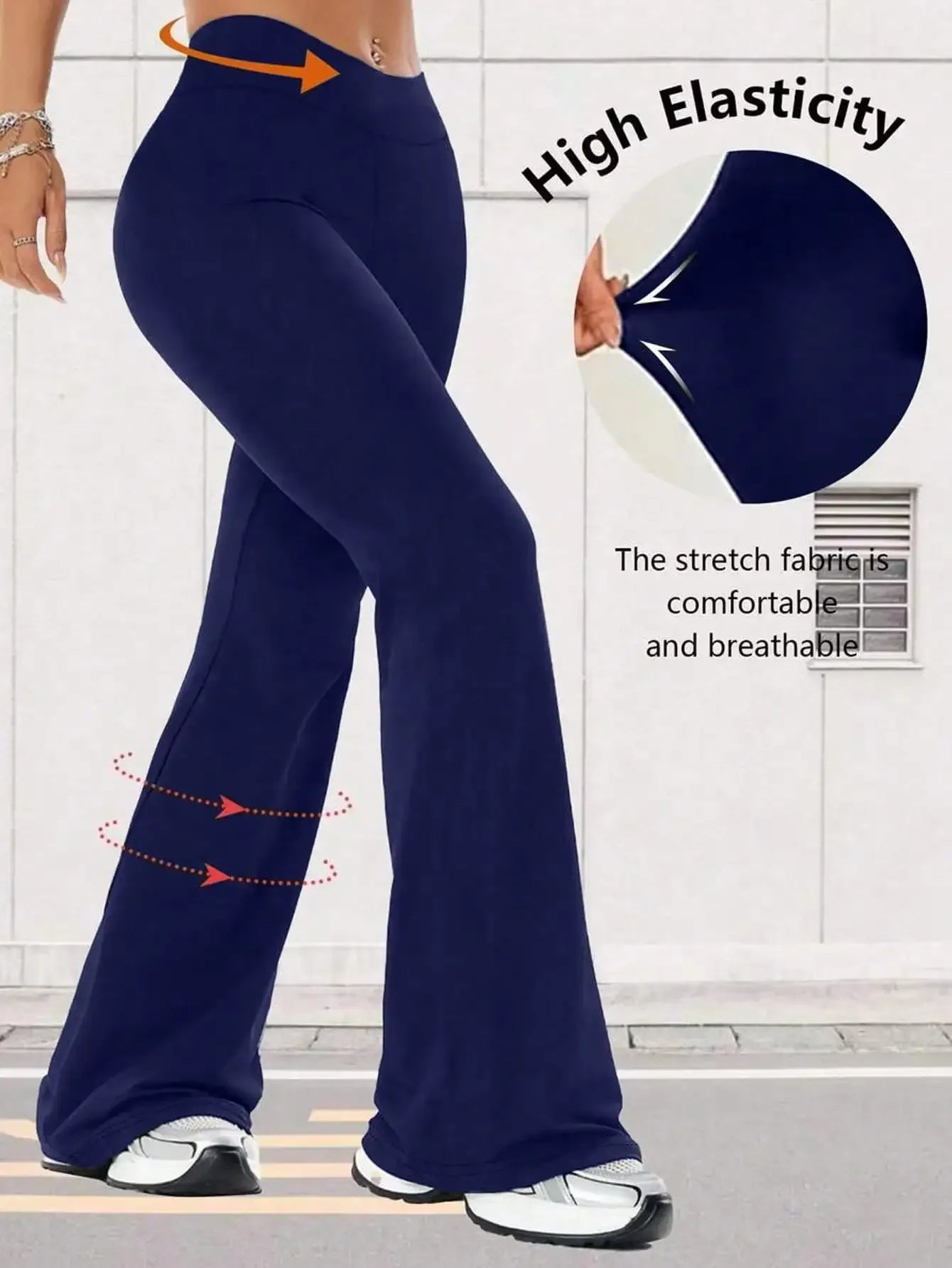 Women's High Waist Flare Yoga Pants, Wide Leg Yoga Pants, Loose Casual Sports Leggings For Fitness