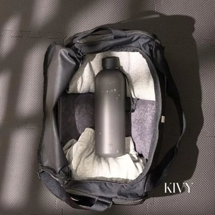 Large Water Bottle [Lightweight and Shatterproof] Fits Backpack and Cupholder for Travel, Sports, School - Black water bottle n