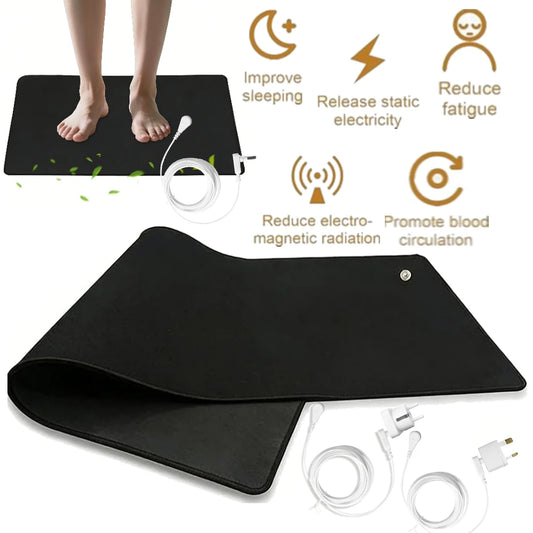 Grounding Mat Earth Connected for Energy & Pain Relief Conductive Pad with Grounding Cord Wellness Recovery Indoor Yoga Mats