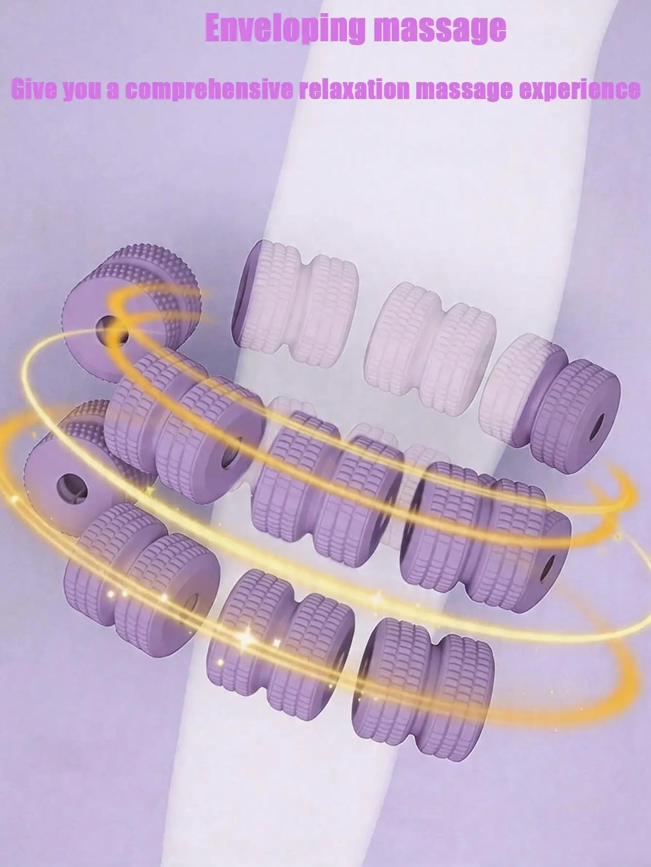 1Pc Yoga Leg Ring Clamp Equipped with 28 Roller Wheels, Calf Muscle Relief, Leg Massage & Shaping Roller Clamp
