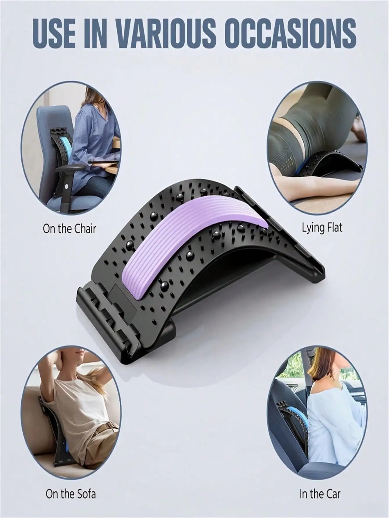 Back Relaxer - Waist Stretcher, Cervical And Back Stretching Tool, Yoga Support Aid, Adjustable Height Waist Massager, Suitable For Home And Office