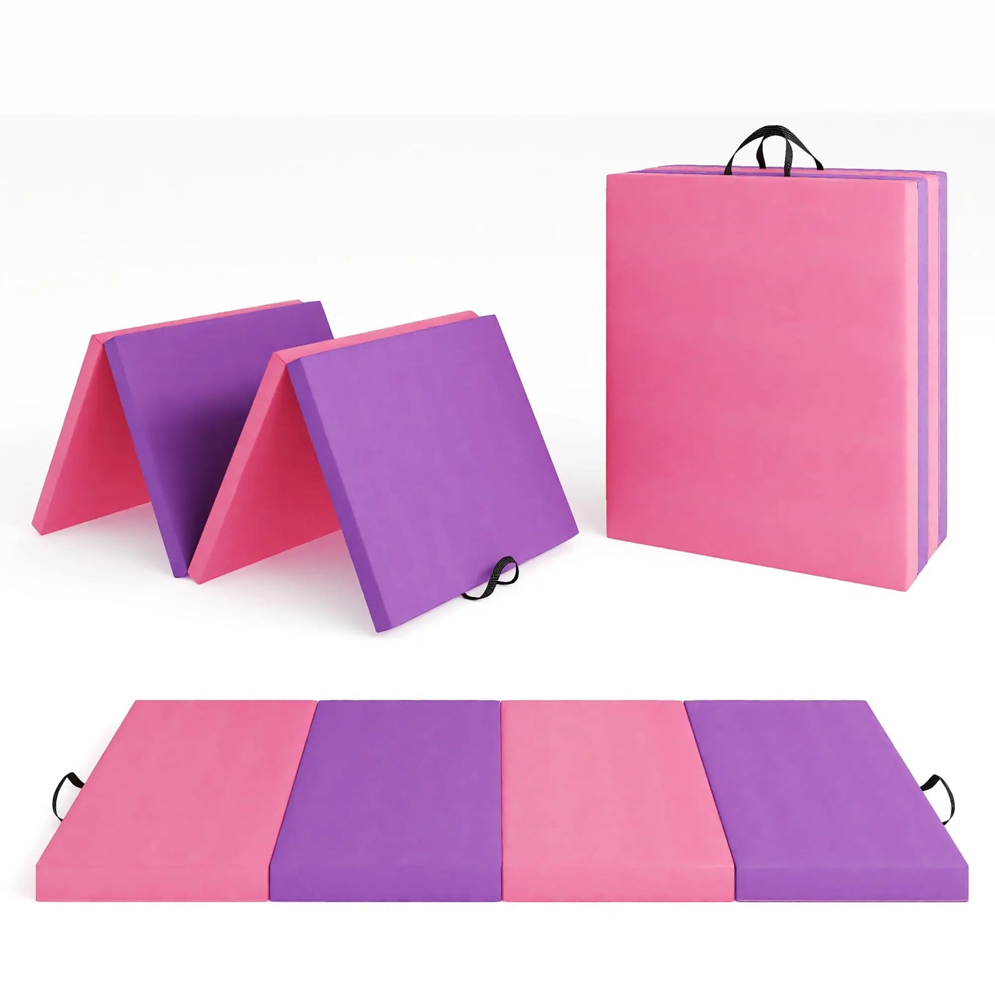 Gymnastics Mat,4-/5-fold Exercise Mats, Gymnastics Tumbling Mats, Thick Portable Home Gym Floor Pad for Yoga, Pilates, Aerobics