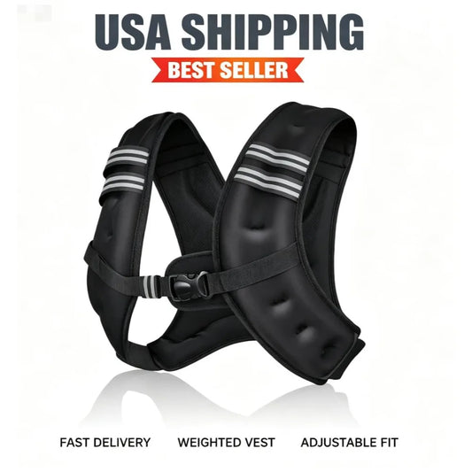 Fitness Weighted Vest Pre-Filled Iron Pellets Adjustable Strap Neoprene Workout Vest For Running Walking Training Men Women Kids