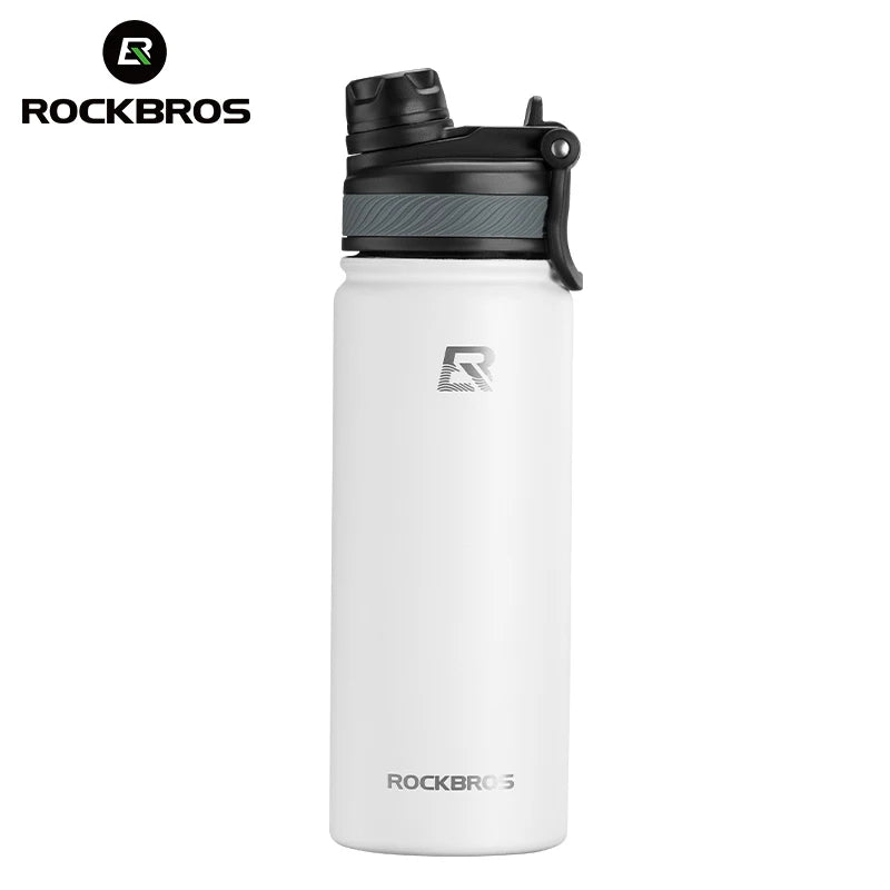 ROCKBROS Thermos Water Bottle 500ml 1000ml Thermal Cup Non Slip 304 Stainless Steel Cold And Hot Thermo Cup Cycling Hiking Equipment
