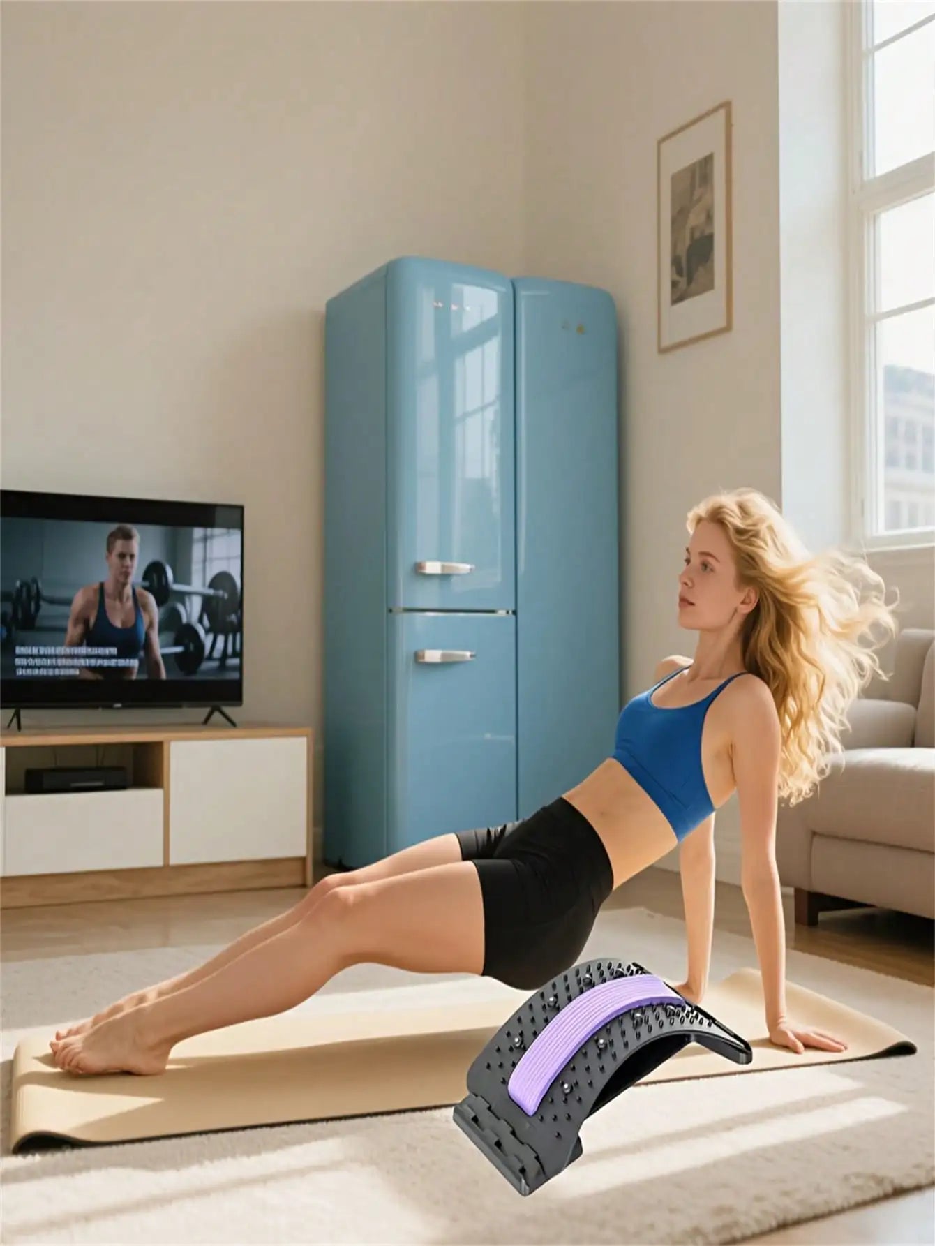Back Relaxer - Waist Stretcher, Cervical And Back Stretching Tool, Yoga Support Aid, Adjustable Height Waist Massager, Suitable For Home And Office