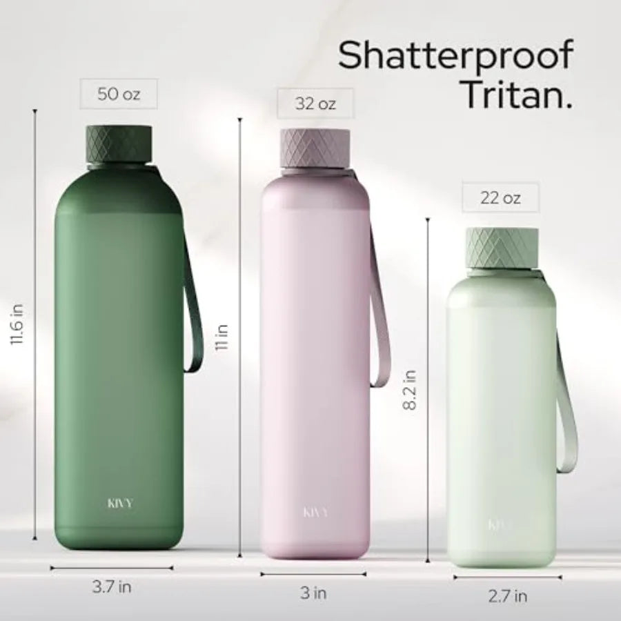 Large Water Bottle [Lightweight and Shatterproof] Fits Backpack and Cupholder for Travel, Sports, School - Black water bottle n