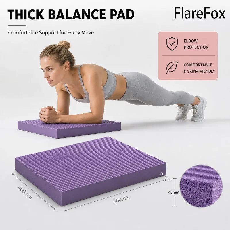 FlareFox Thick Yoga Mats Non Slip Workout Mat Yoga Knee Protection Pilates Reformer Gym Accessories Home Exercise Equipment