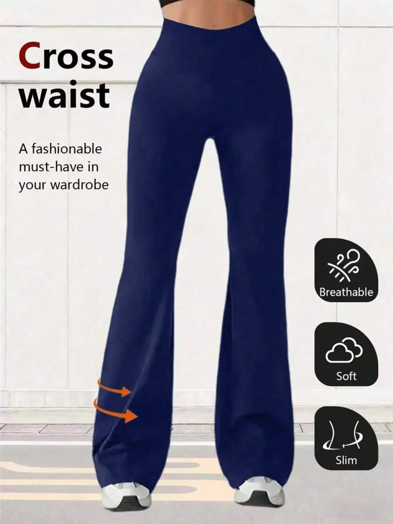 Women's High Waist Flare Yoga Pants, Wide Leg Yoga Pants, Loose Casual Sports Leggings For Fitness