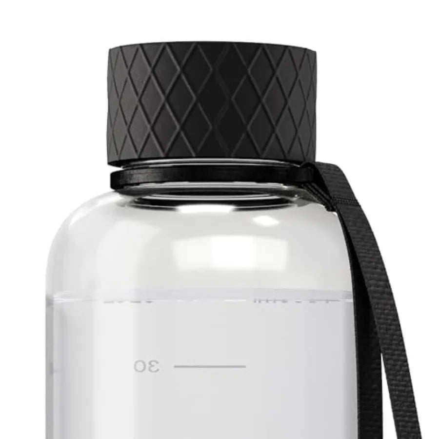 Large Water Bottle [Lightweight and Shatterproof] Fits Backpack and Cupholder for Travel, Sports, School - Black water bottle n